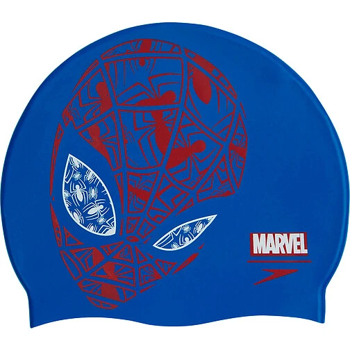 Speedo Шапочка для плавания Marvel Slogan Print Cap JR blue/red