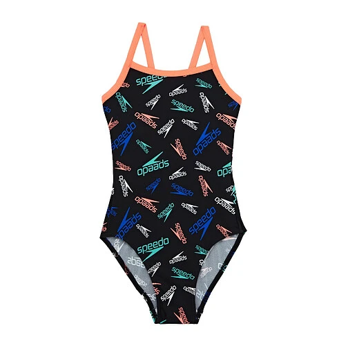 Speedo Купальник Boom Logo Junior Thinstrap Muscleback Black/Orange