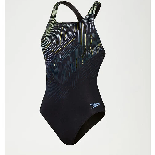 Speedo Купальник Digital Printed Medalist Swimsuit Black/Green