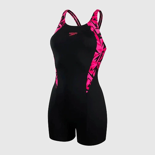 Speedo Купальник Hyperboom Splice Legsuit black/pink