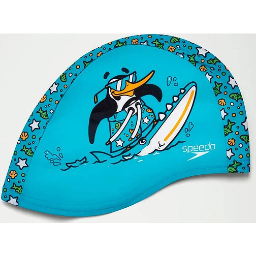 Speedo Шапочка для плавания Infant Learn to Swim Chima African Penguin Polyester Cap blue/green