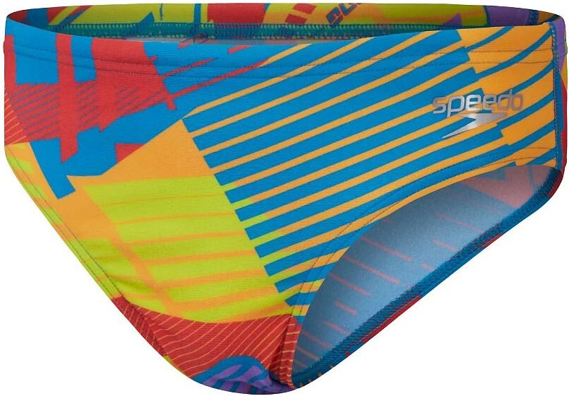 Speedo Плавки спортивные Boys LOGO 6.5 Allover Digital Brief Red/Yellow