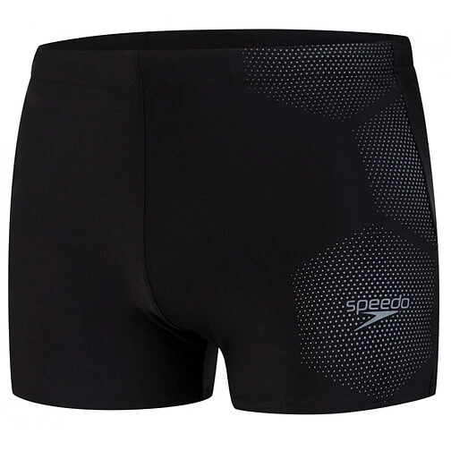 Speedo Плавки боксеры Hexagonal Tech Placement Aquashort Black/Grey