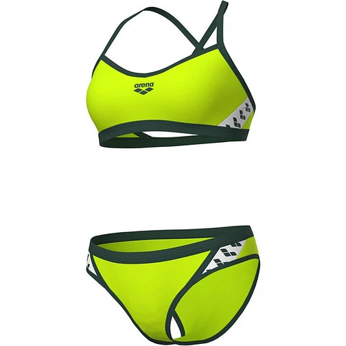 Arena Купальник спортивный ARENA ICONS BIKINI CROSS SOLID artic lime-dark sage