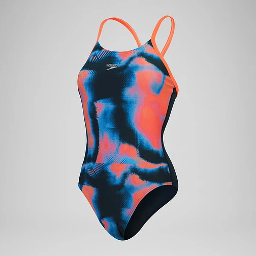 Speedo Купальник Club Training Allover Fixed Crossback Swimsuit Navy/Red