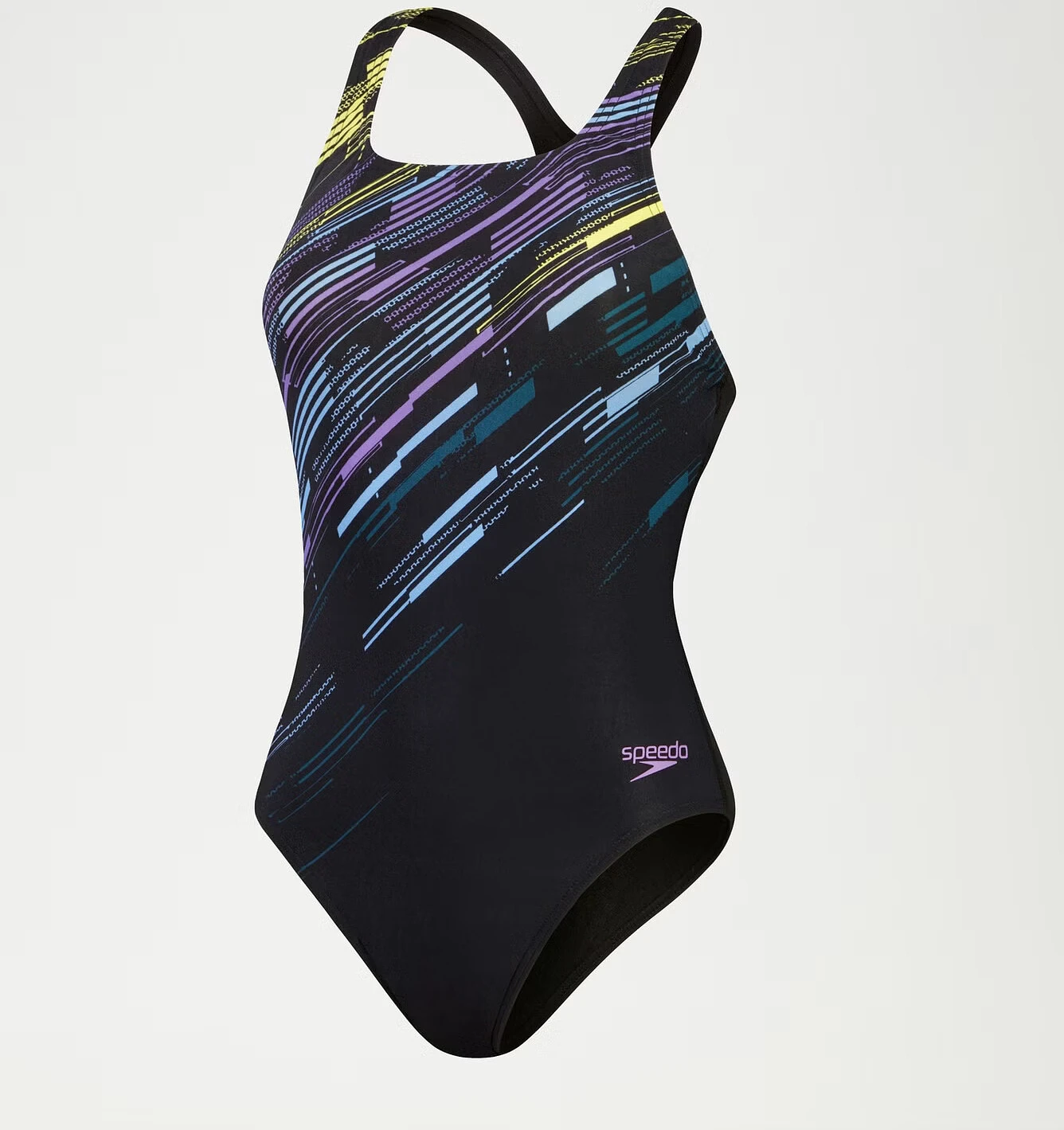 Speedo Купальник Digital Printed Medalist Swimsuit Black/Purple