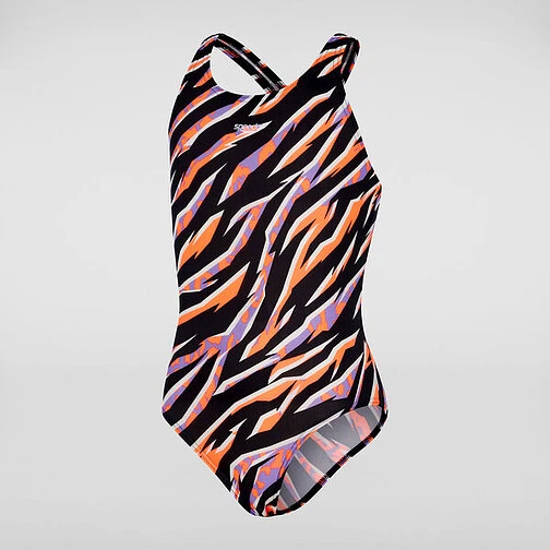 Speedo Купальник детский Allover Medalist Jr black/red