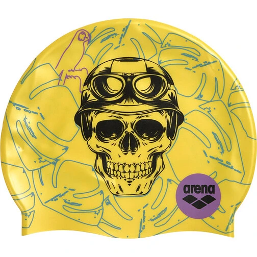 Arena Шапочка для плавания  PRINT JR crazy driving skull