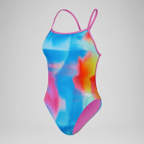 Speedo Купальник спортивный Women's Club Training Placement Digital Vback Swimsuit Pink/Yellow