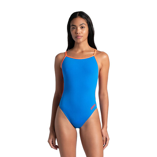 Arena Купальник LACE BACK SOLID blue river-bright coral