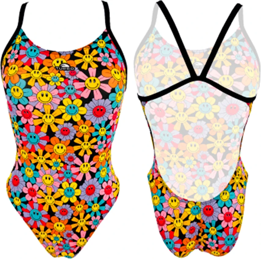 TURBO Купальник для девочек INF TEEN FUN-DAISIES black