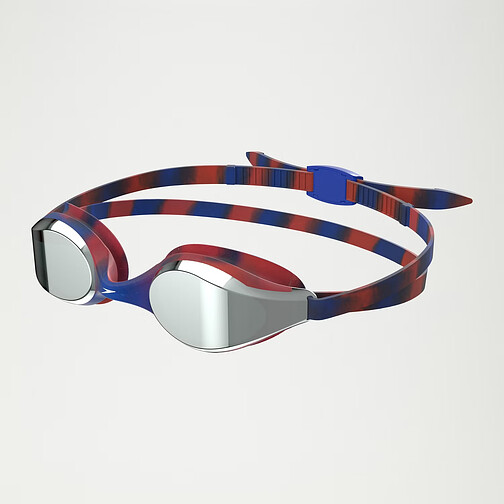 Speedo Очки для плавания Junior Hyper Flyer Mirror Goggles Navy/Red/Grey