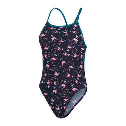 Speedo Купальник Flamingo Flare Allover V-Back blue/pink