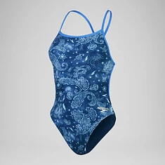 Speedo Купальник спортивный Women's Club Training Allover Digital Vback Swimsuit Blue