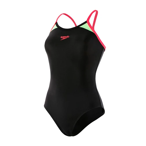 Speedo Купальник Splice Thinstrap Racerback Black-Red