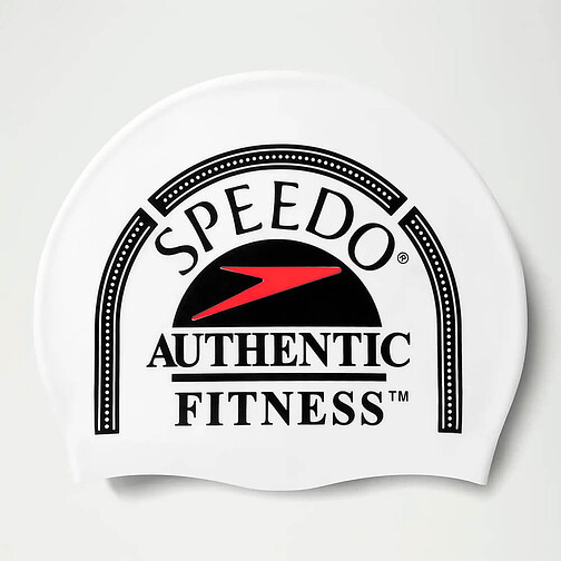 Speedo Шапочка для плавания Adult Printed Silicone Cap white/black