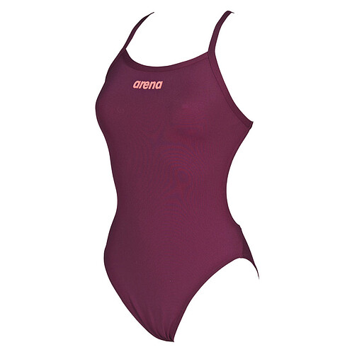 Arena Купальник SOLID LIGHT TECH HIGH Red Wine-Shiny Pink