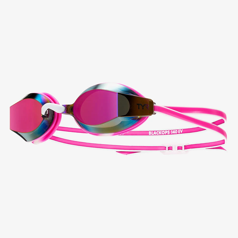 TYR Очки для плавания подростковые Youth Black Ops 140 EV Mirrored Racing Pink/White