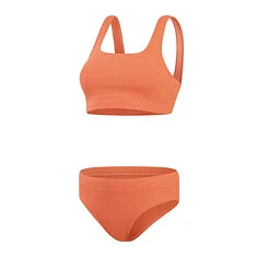 Speedo Раздельный купальник Textured Deep U-Back 2PC Brown/Orange