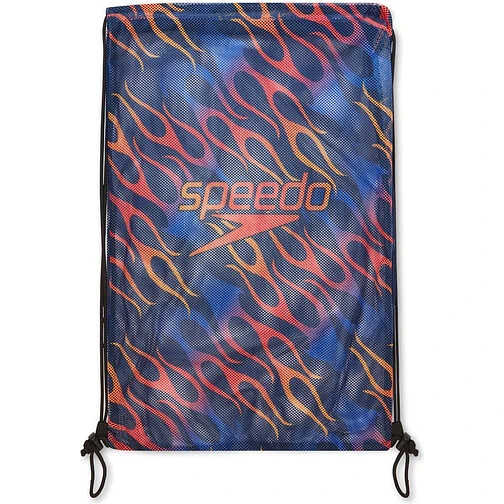 Speedo Мешок-рюкзак Printed Mesh Bag Blue/Red/Orange Flames