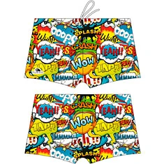 TURBO Плавки спортивные BOXER FULL PRINT BOY WOW HAPPY yellow
