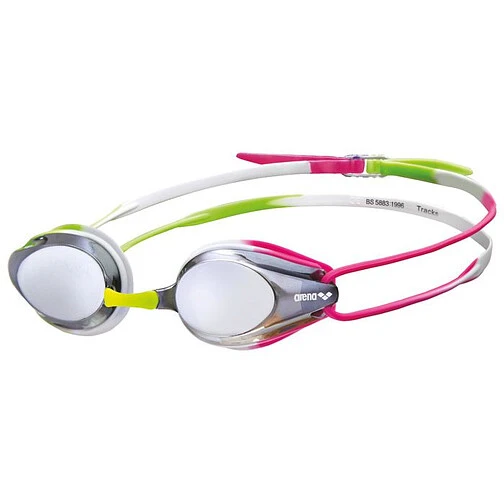 Arena Очки для плавания Tracks Mirrored Silver-Green-Fuchsia