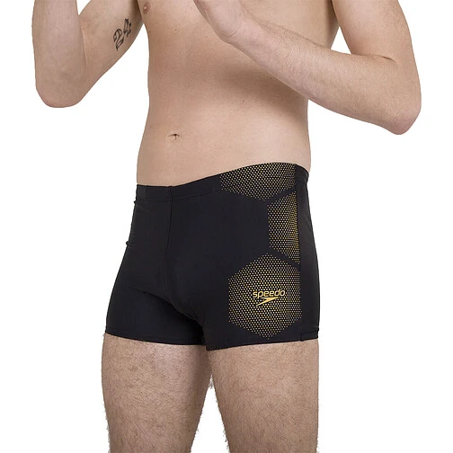 Speedo Плавки боксеры Hexagonal Tech Placement Aquashort Black/Orange