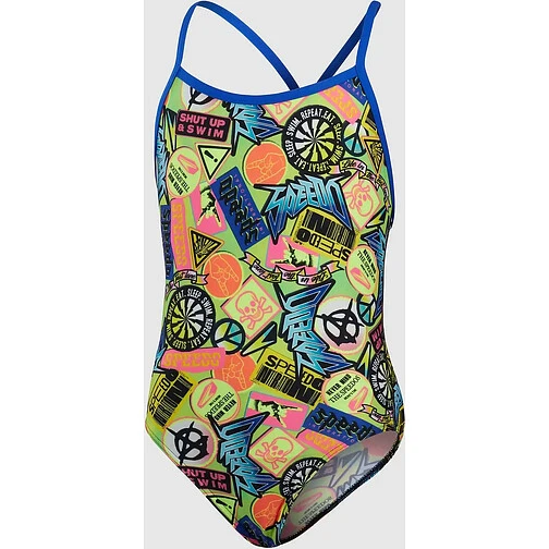 Speedo Купальник Allover V-Back Swimsuit Junior green/green