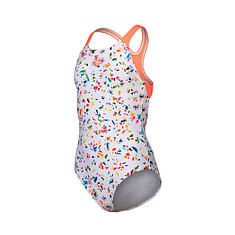 Arena Купальник спортивный ARENA CONFETTI SWIM PRO JR white multi-bright coral