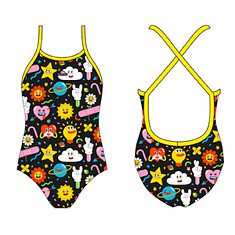 TURBO Купальник для девочек HAPPY KIDS - SWIMSUIT GIRL HAPPINESS
