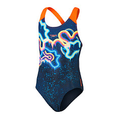 Speedo Купальник Digital Placement Splashback Girls NAVY/ORANGE