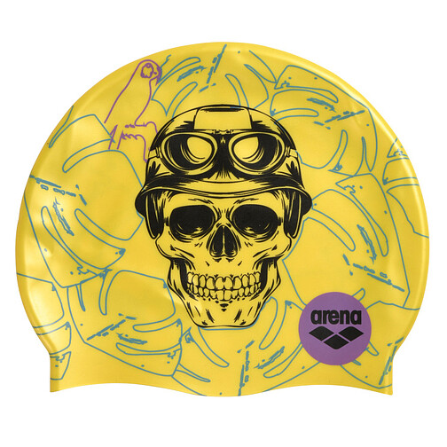 Arena Шапочка для плавания  PRINT JR crazy driving skull