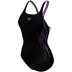 Arena Купальник SWIM PRO BACK GRAPHIC LB black-lavanda