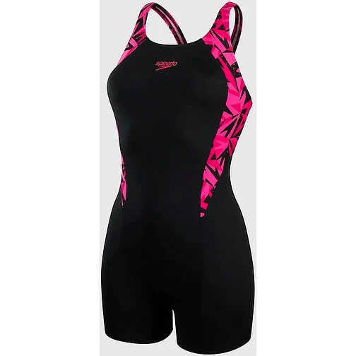 Speedo Купальник Hyperboom Splice Legsuit black/pink