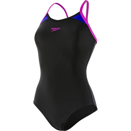 Speedo Купальник Splice Thinstrap Racerback Black-Pink Speedo Купальник Splice Thinstrap Racerback Black-Pink
