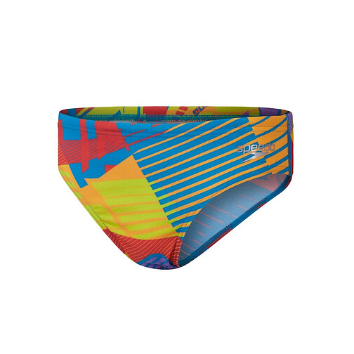 Speedo Плавки спортивные Boys LOGO 6.5 Allover Digital Brief Red/Yellow