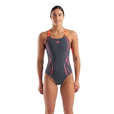 Arena Купальник POSEIDONIA SWIM PRO LB asphalt-bright coral