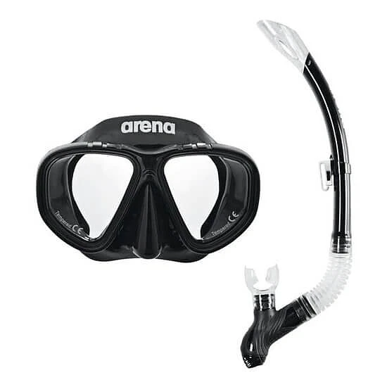 Arena Трубка-маска комплект PREMIUM SNORKELING SET black-clear-black