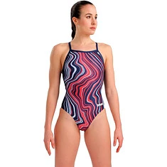 Arena Купальник LIGHTDROP BACK MARBLED navy-red multi