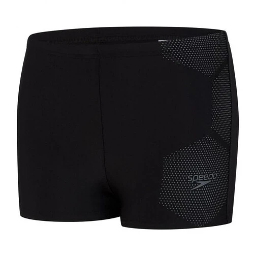 Speedo Плавки боксеры Hexagonal Tech Aquashort Junior Black/Grey