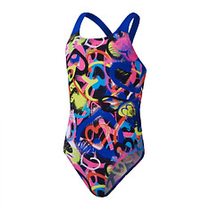 Speedo Купальник Girls Digital Allover Powerback Swimsuit Pink/Blue