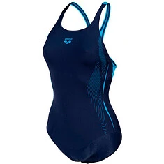 Arena Купальник SWIM PRO BACK GRAPHIC LB navy-turquoise