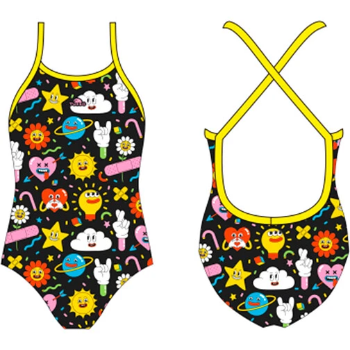 TURBO Купальник для девочек HAPPY KIDS - SWIMSUIT GIRL HAPPINESS