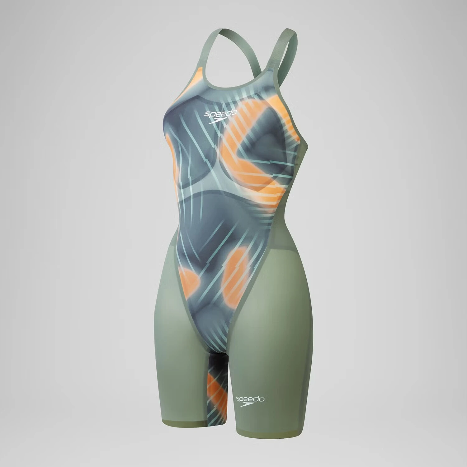 Speedo Гидрокостюм LZR Pure Valor 2.0 Openback Kneeskin Green/Orange