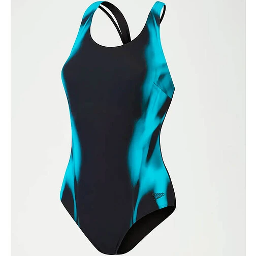 Speedo Спортивный купальник Shaping Calypso Printed Swimsuit BLACK/BLUE