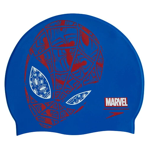Speedo Шапочка для плавания Marvel Slogan Print Cap JR blue/red