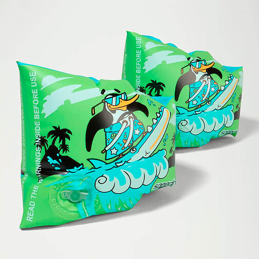 Speedo Нарукавники для плавания Learn to Swim Chima African Penguin Armbands green/blue