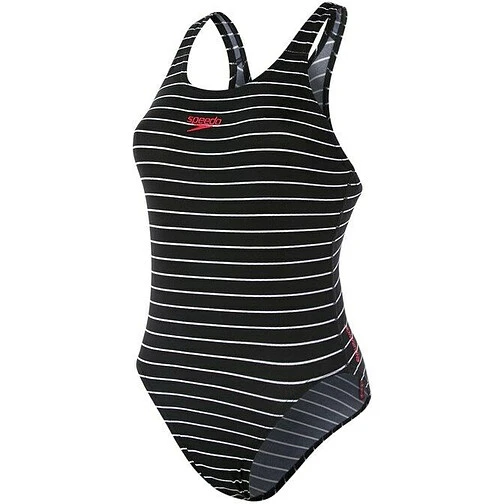 Speedo Купальник Endurance+ Striped Medalist Swimsuit Black/White