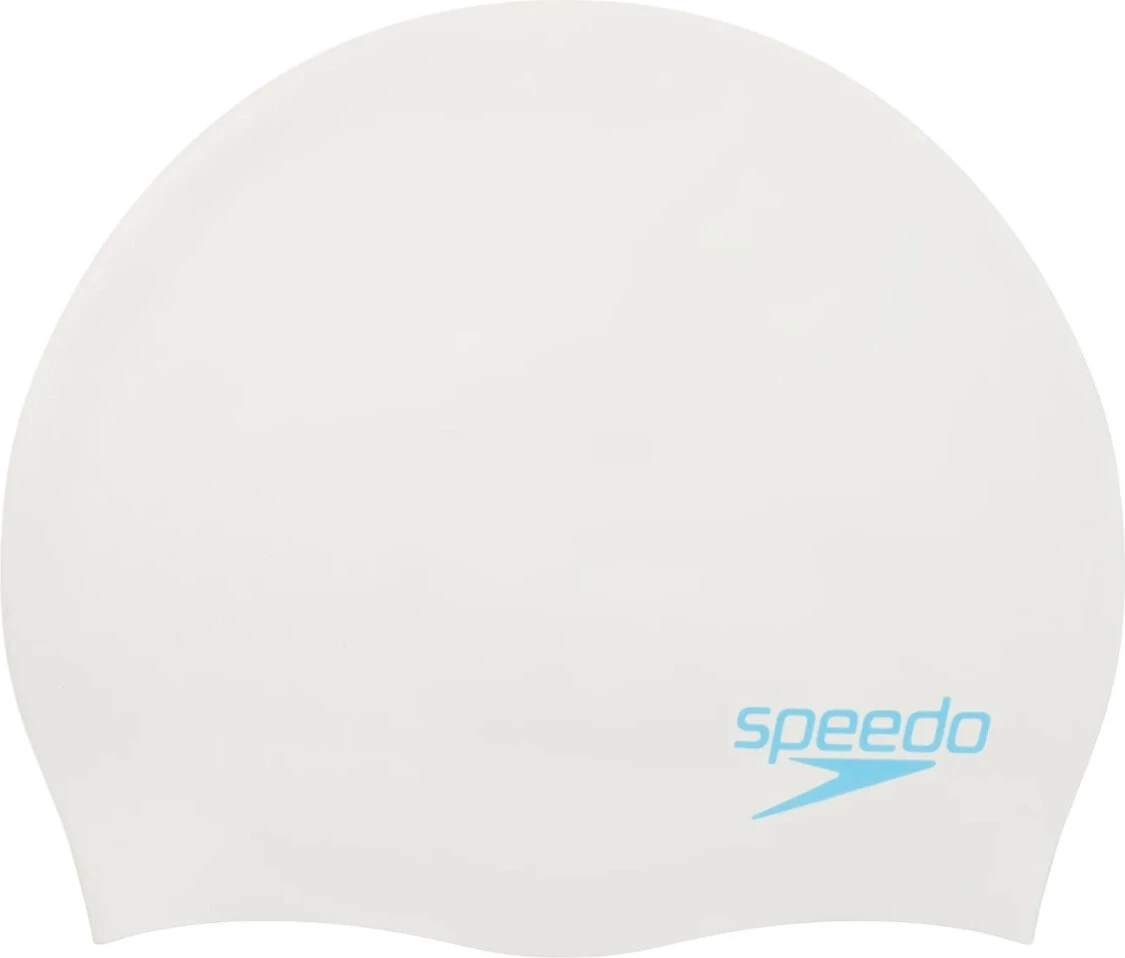 Speedo Шапочка для плавания Plain Moulded Silicone Cap JR White/Blue