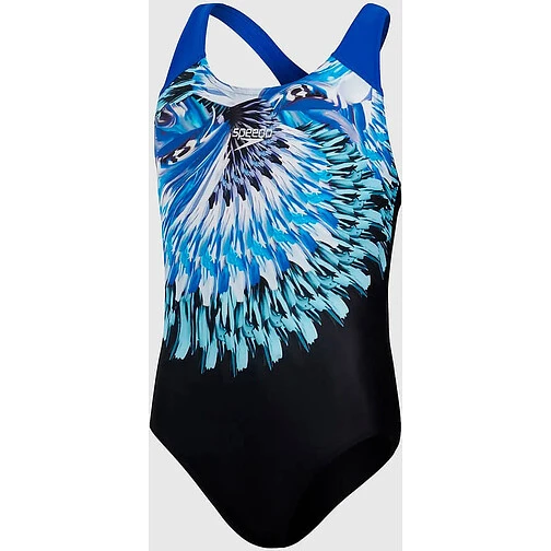 Speedo Купальник Girls Digital Placement Splash black/blue